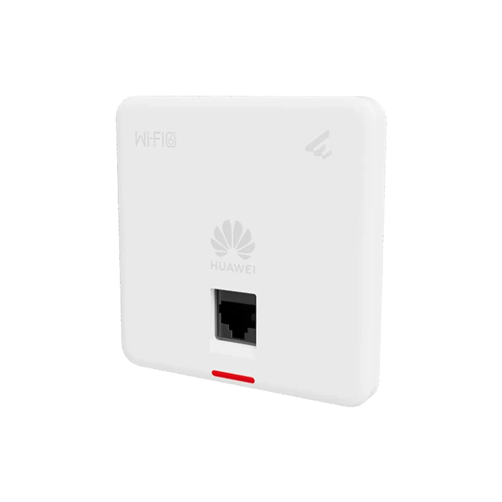 AP160. AP de pared HUAWEI serie eKitEngine con tecnología 802.11ax alcanza velocidad máxima de 1.775Gbps cobertura máxima de 15m recomendado para máximo 48 usuarios concurrentes.