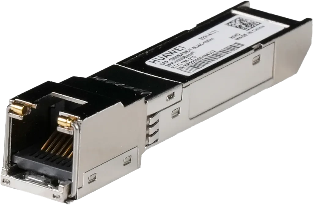 SFP-1000BaseT. Módulo transceptor SFP con conector RJ45, velocidad de 1 Gbps. 
