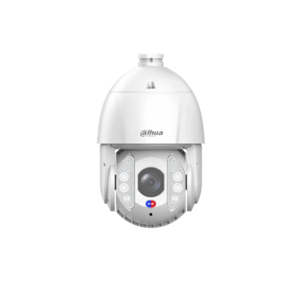DH-SD6E432MB-HNR-A-PV1. Cámara Dahua PTZ IP, 4 MP, 32X, iluminación Dual hasta 250m, Posee Luces disuasivas integradas, Cuenta con  Detección de Rostro, IVS, SMD 4.0, IP67 y IK10.