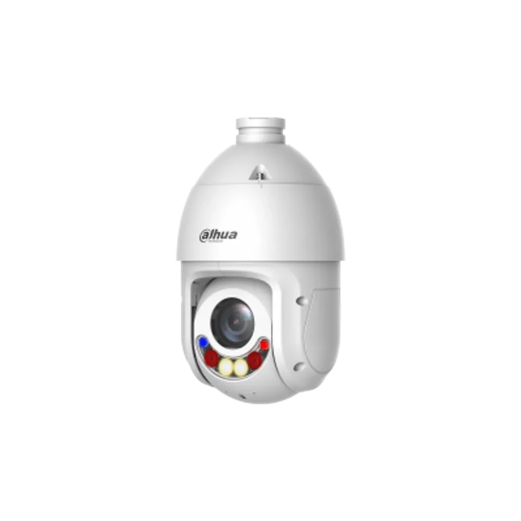 DH-SD4E225MB-HNR-A-PV1. Cámara IP PTZ Dahua de 2MP, Zoom Óptico 25x, IR de 100 m, Luz Blanca de 50 m, Tecnología TiOC y Starlight, Audio Bidireccional, Alarma de Luz y Sonido, SMD 4.0, PoE+ e