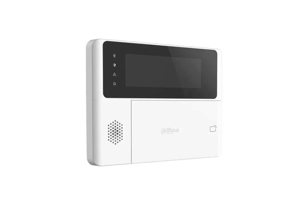 DHI-ARK30C-RW2. Teclado inalámbrico Dahua para control de alarmas, posee pantalla LCD, lector de tarjetas, armado y desarmado por contraseña o tarjeta y visualización de eventos. Uso Interior