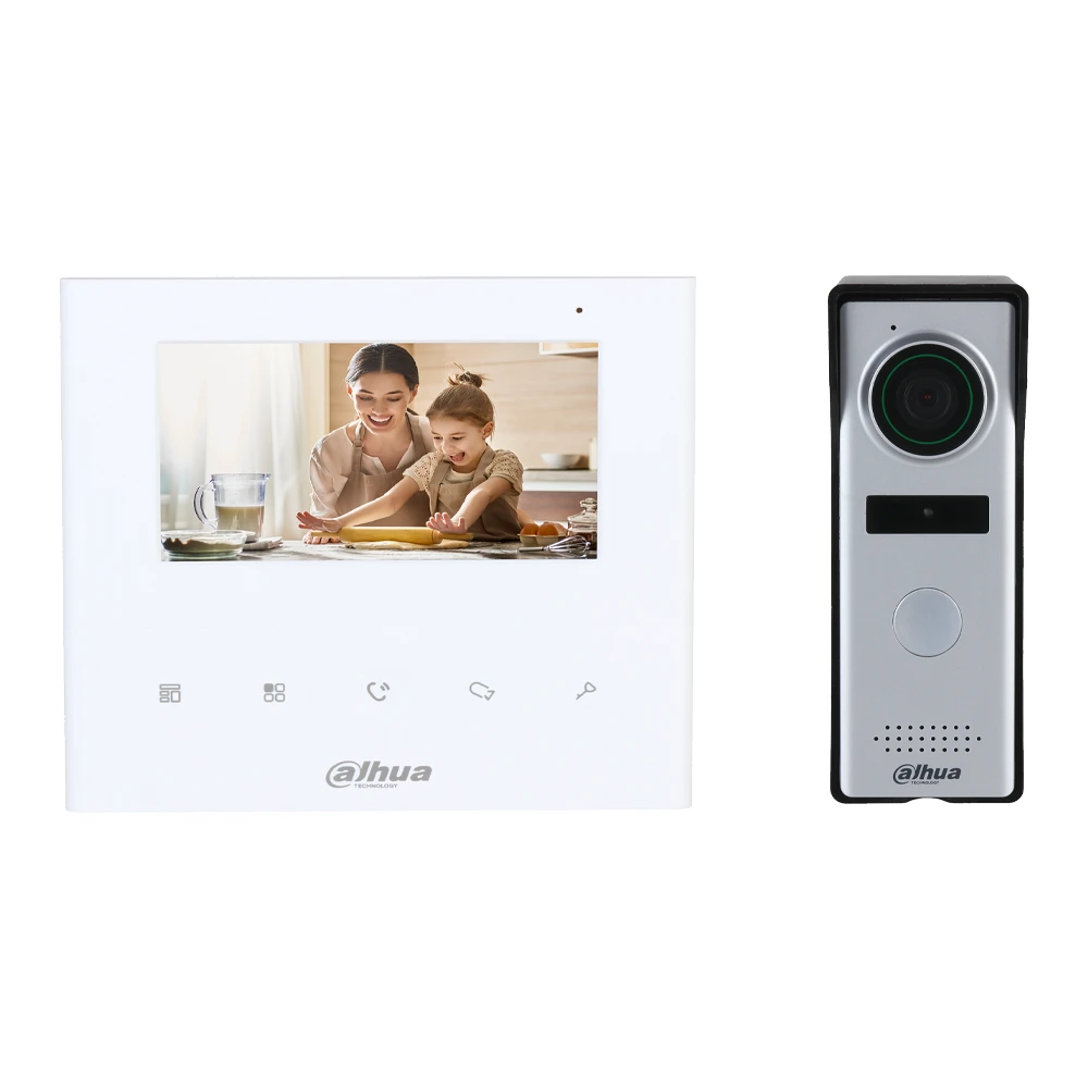 Kit Video Portero Análogo Incluye Timbre Monitor y Fuente DHI-KTA04 Dahua