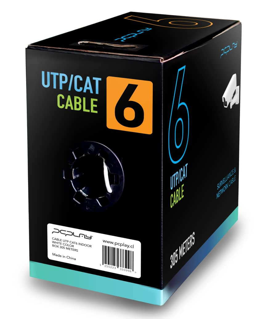 Cable Cat6 interior PcPlay con doble jacket y 85% de cobre