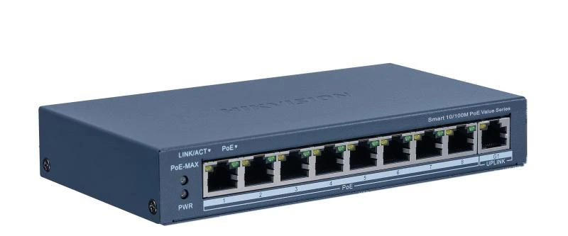 Switch Hikvision 8 Puertos 10/100M PoE + 1GE Smart DS-3E1309P-EI/M