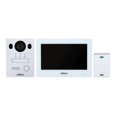 DHI-KTX01(F) DAHUA - Kit de Videoportero a 2 hilos (Monitor + Placa exterior + Controlador a 2 hilos ) Montaje Empotrado