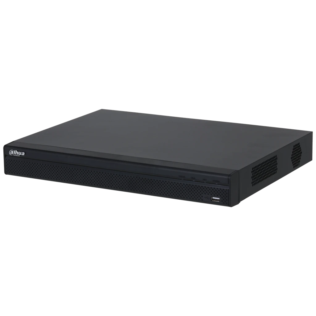NVR Dahua 16 canales soporta camaras hasta 12 MP 2 HDD hasta 20TB soprota IA. DHI-NVR4216-4KS3.