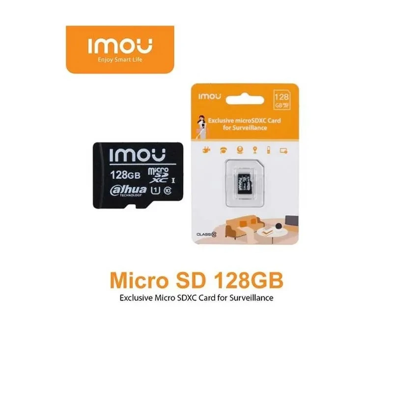 MICROSD 128GB. UHS-1, CLASE 10, U3, V30/3D TLC NAND FLASH. IMOU ST2-128-S1.