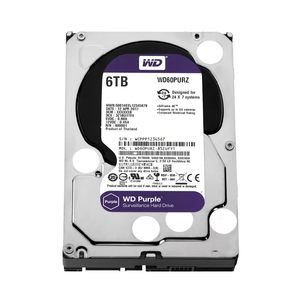 DISCO DURO USADO 6TB WD PURPLE PARA XVR