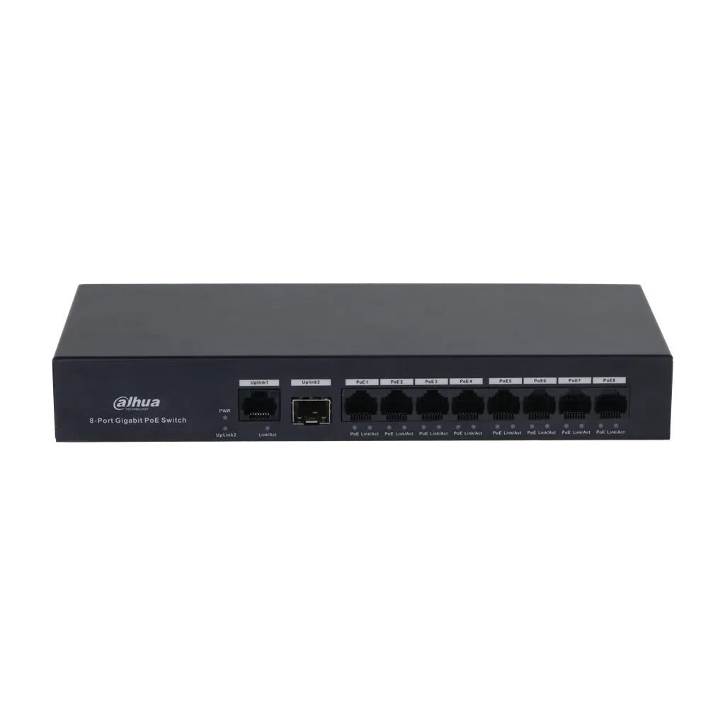 Switch Gigabit de 10 Puertos con 8 Puertos PoE DH-PFS3110-8GT-65V Dahua