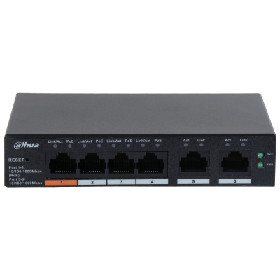 Switch Cloud Dahua 6 puertas Gigabit 4xPoe 2 Uplink DH-CS4006-4GT-60