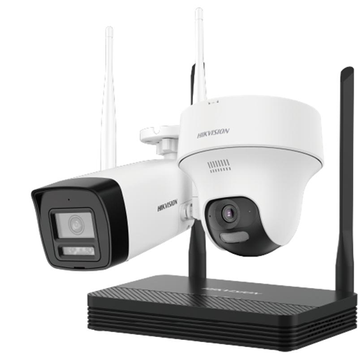 Kit NVR 4 Canales + 2 Cámaras Bullet IP 2MP Wi-Fi NKS422W02H Hikvision