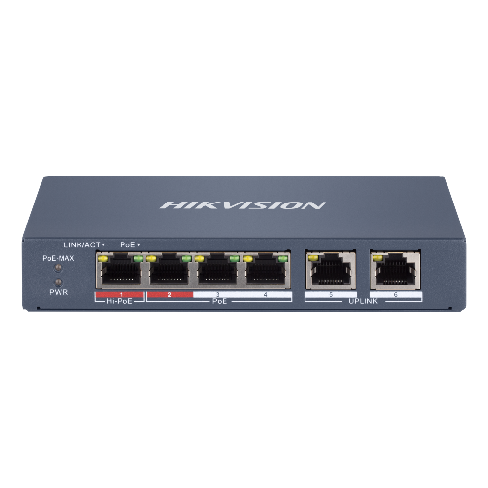 Switch POE inteligente Fast Ethernet de 4 puertos DS-3E1106HP-EI Hikvision