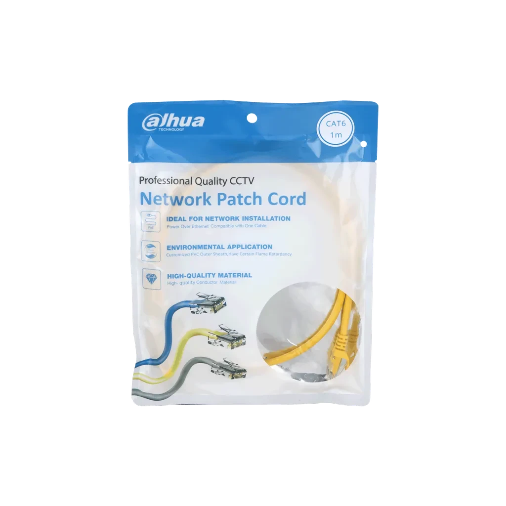 DH-PFM972-6U-1-blue. Patch cord 1 metro Dahua categoría 6 de 24AWG COLOR AMARILLO