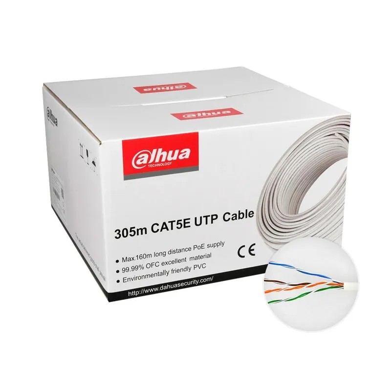 DH-PFM920I-5EUN. CAJA CABLE UTP DAHUA. 305MTS. CAT5E 100% COBRE.