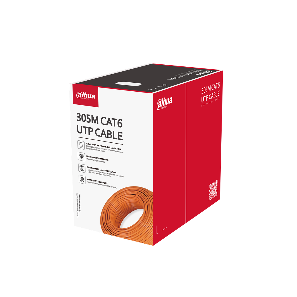 DH-PFM922I-6UN-C-white. Cable UTP Cat6 CE Dahua 23AWG aleación Aluminio y cobre Blanco