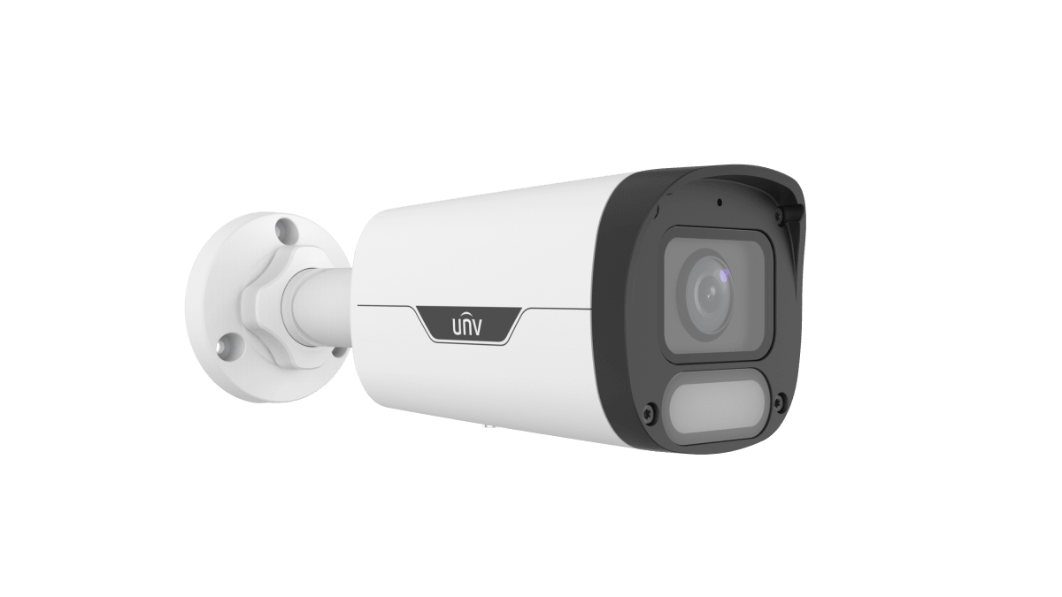 Cámara IP Uniview POE Bala IPC2318LE-ADF28KM-WP 8MP 2.8mm Nocturna Color WISE ISP 30m IP67 Microfono Aud