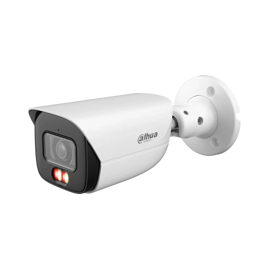 DH-IPC-HFW3249EP-S-IL-0280B. Cámara IP tipo Bala WizSense, 2MP, lente fijo 2.8mm, Luz multi-color integrada alcanza 50M de iluminación, Posé IA ( IVS, SMD, AcuPick, Detección de rostro )   Pr