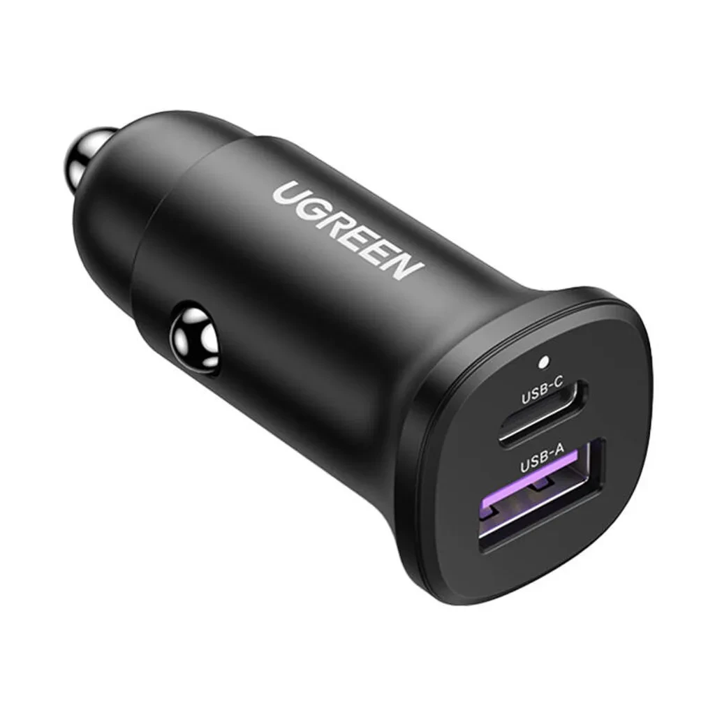 Cargador Auto UGREEN 30W USB-C + USB-A EC305