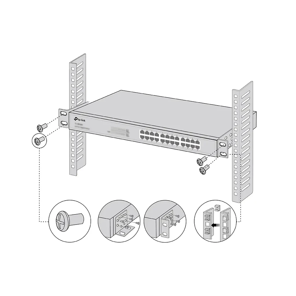 RackMount-Kit-19. Kit de montaje en bastidor switch de 19 pulgadas