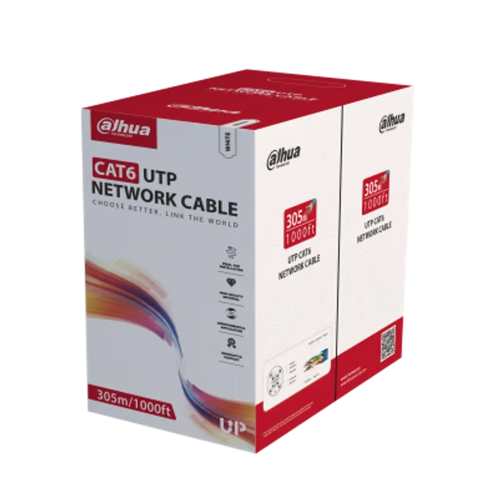 DH-PFM920I-6UN-CN. Caja de Cable UPT Dahua, Cat 6, 305 Metros, 100% Cobre, Uniflilar, Color Blanco, Certificado CE CPR Eca.